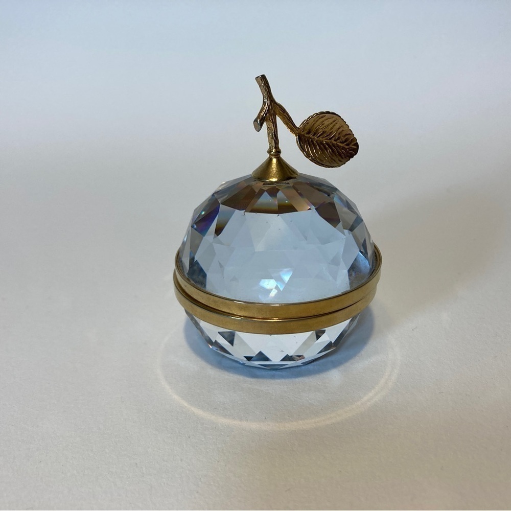 Genuine Swarovski Crystal Apple Mirror w/ Gold Leaf Signed Opens - Picture 2 of 8